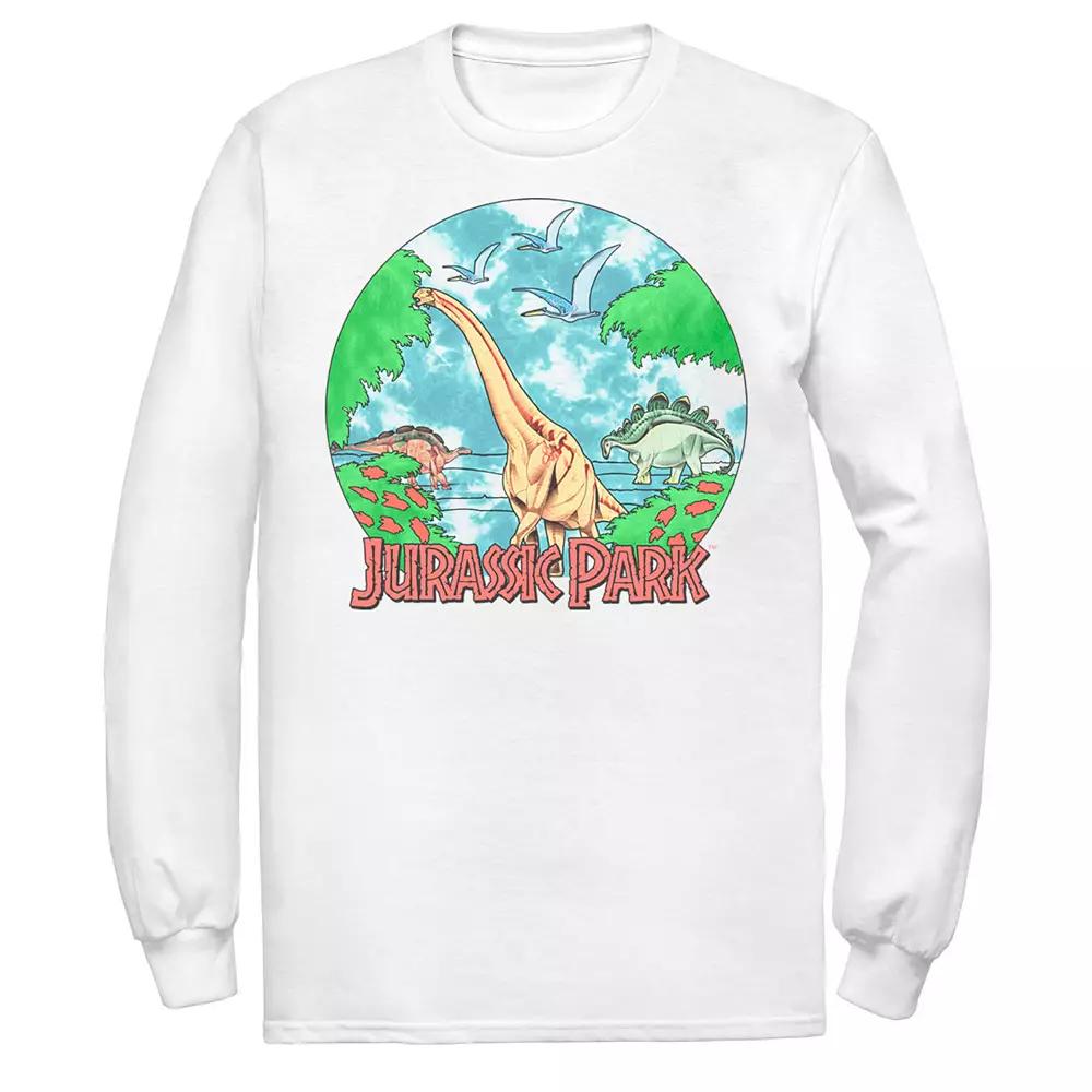Men's Jurassic Park Retro Globe Watercolor Scene Tee,  Product Image