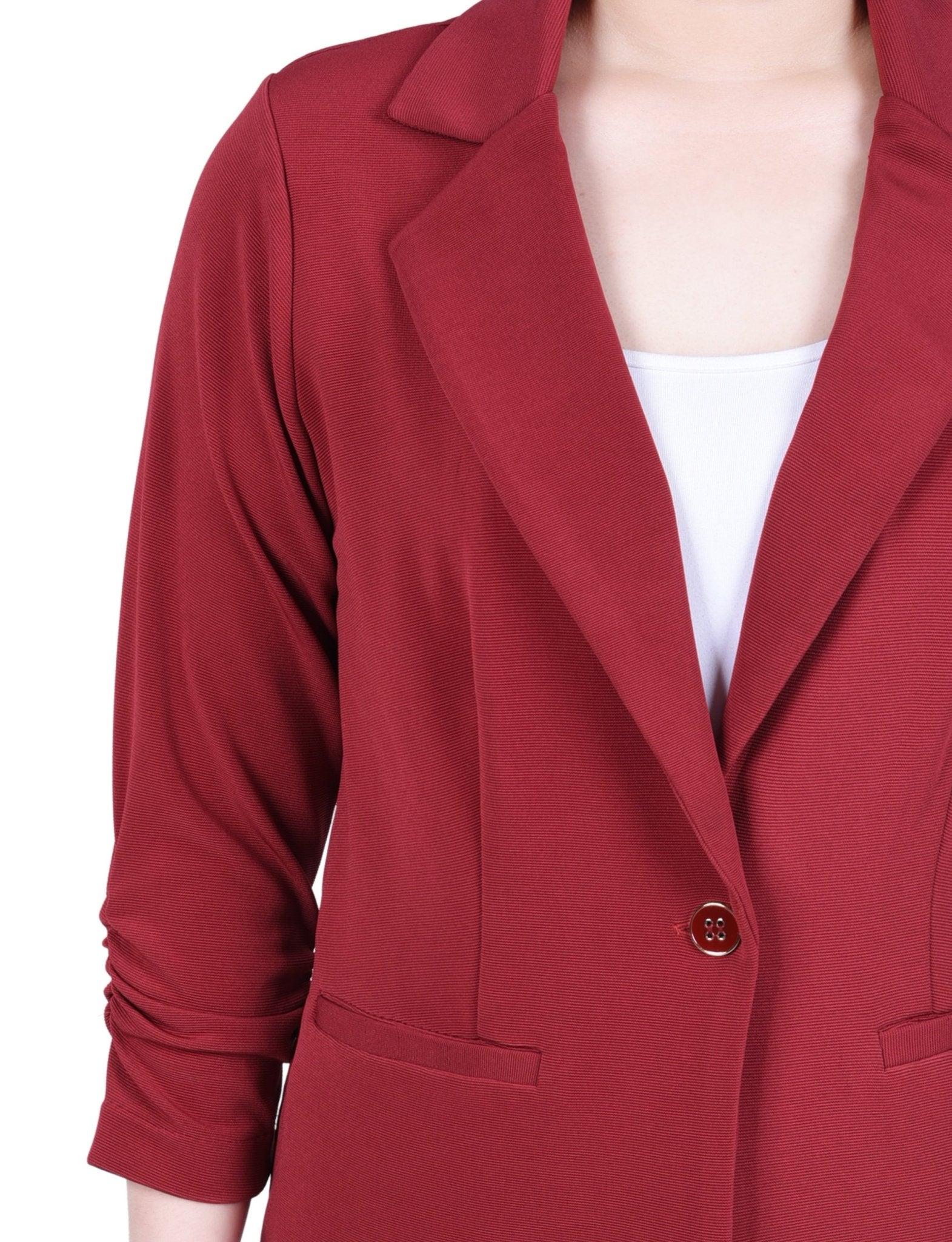 Black Long Sleeve Scuba Crepe Jacket Product Image