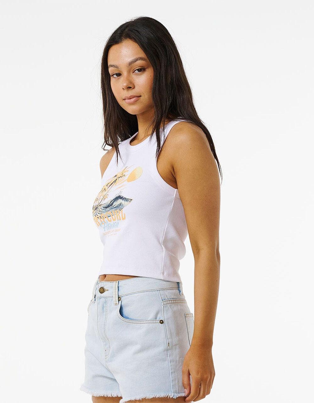 RIP CURL Seabreeze Womens Ribbed Tank Top - WHITE Product Image