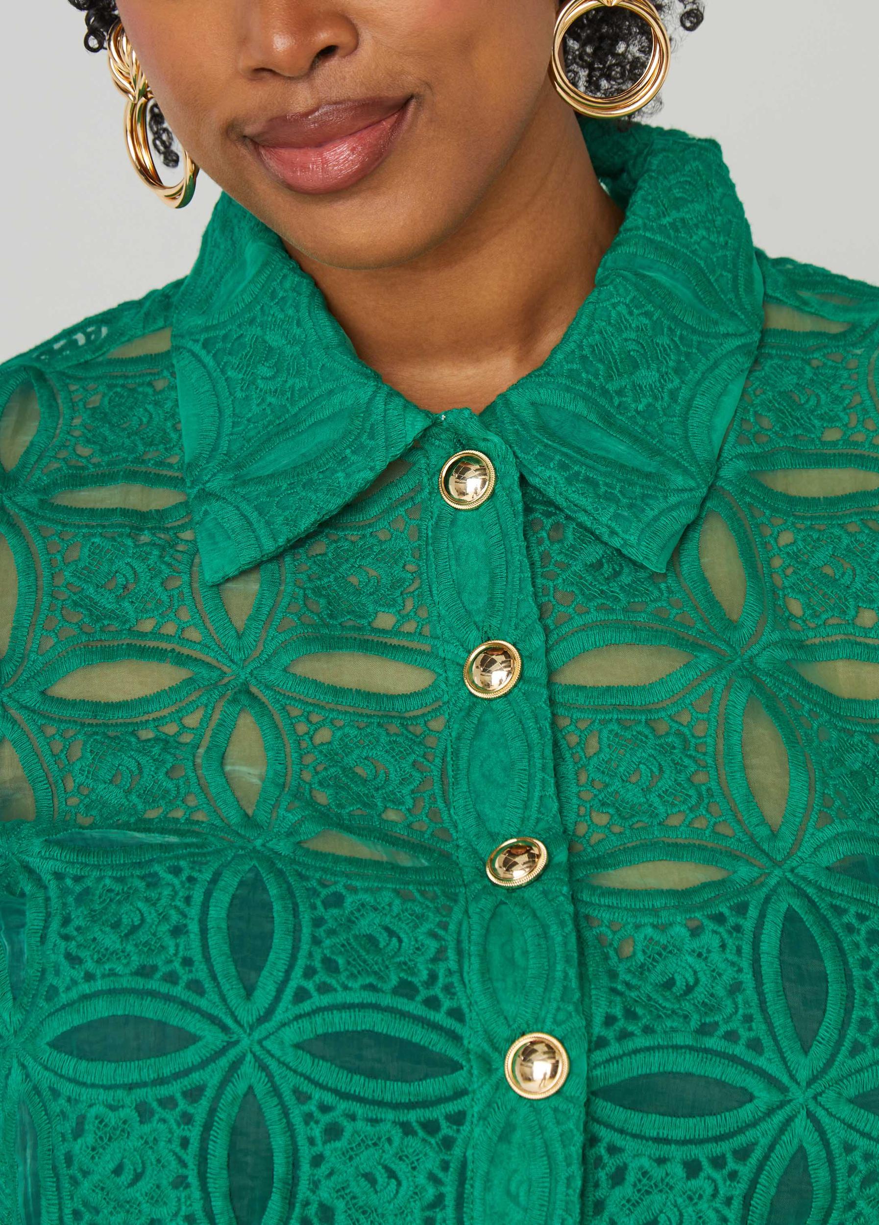 Cropped Embroidered Shirt Product Image