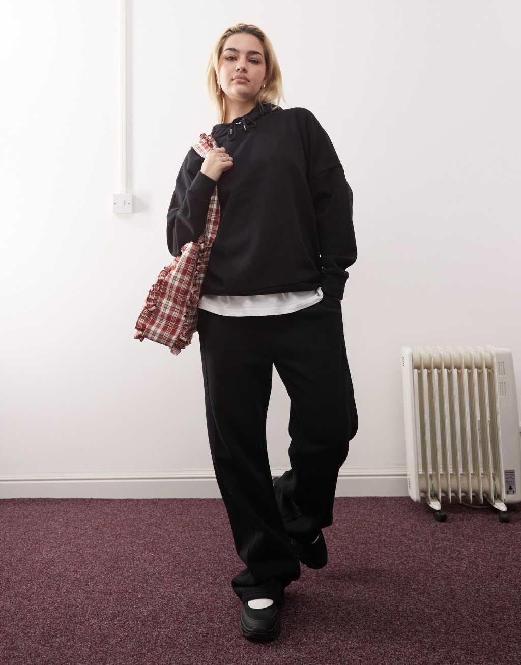 Noisy May loose fit hoodie in black - part of a set Product Image