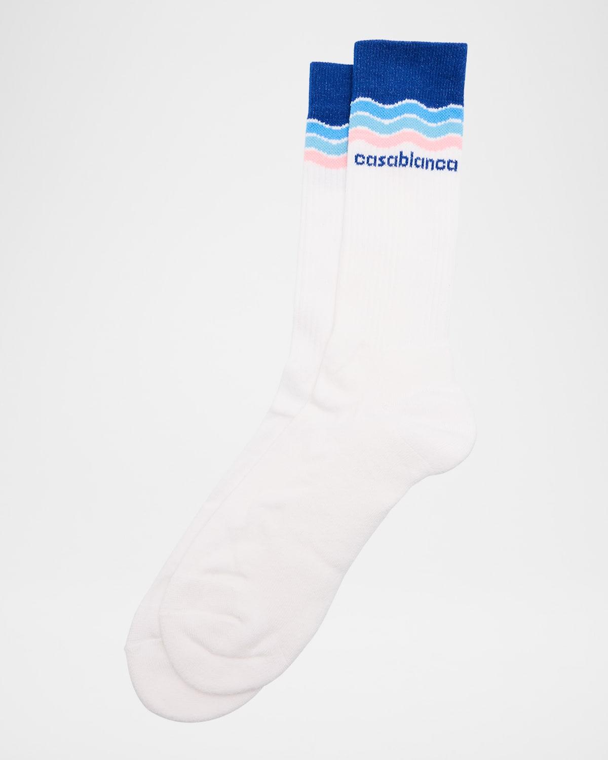 Mens Stripe Logo Crew Socks Product Image