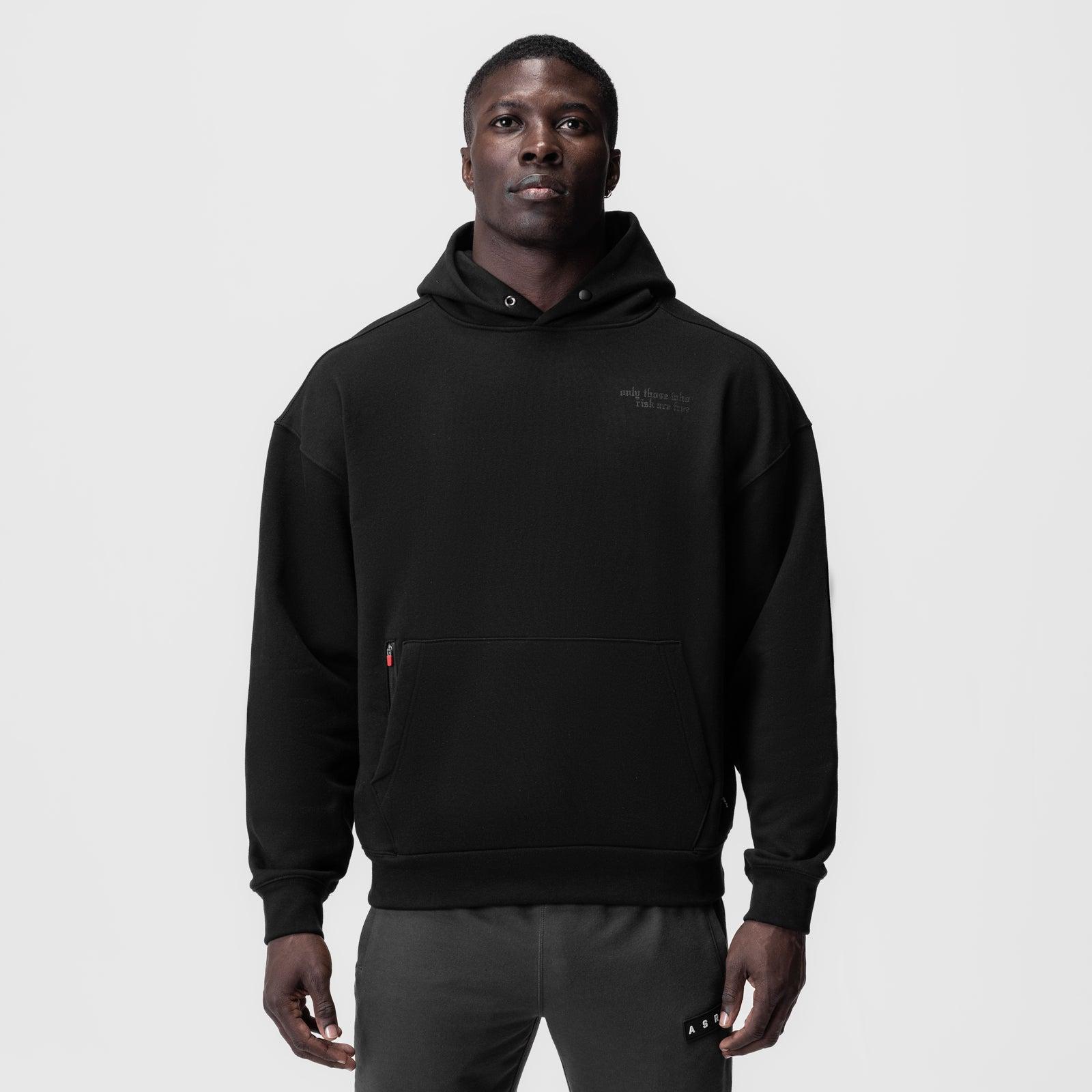 0874. Tech-Terry™ Zip Pocket Hoodie - Black/Black "Brush Wings/ASRV" Product Image