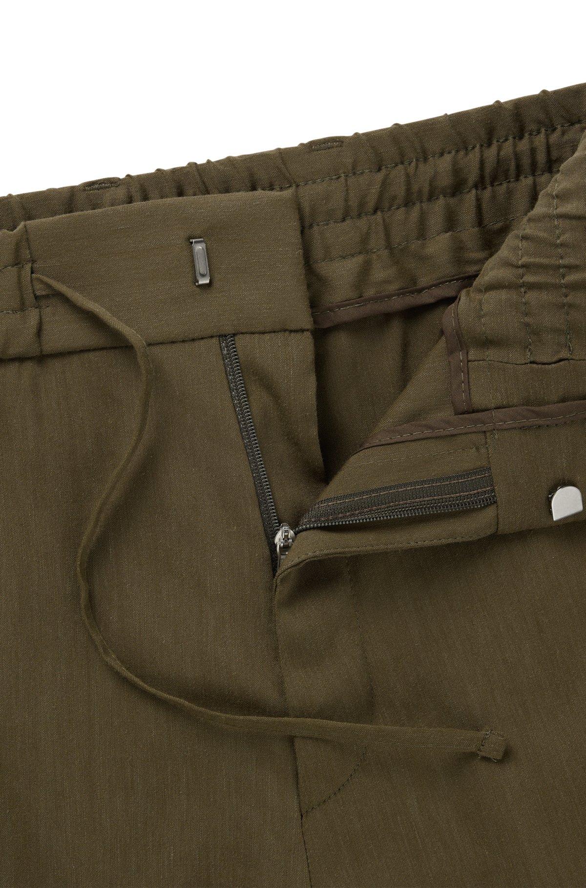 BOSS - Formal shorts in a linen blend - Dark Green Product Image