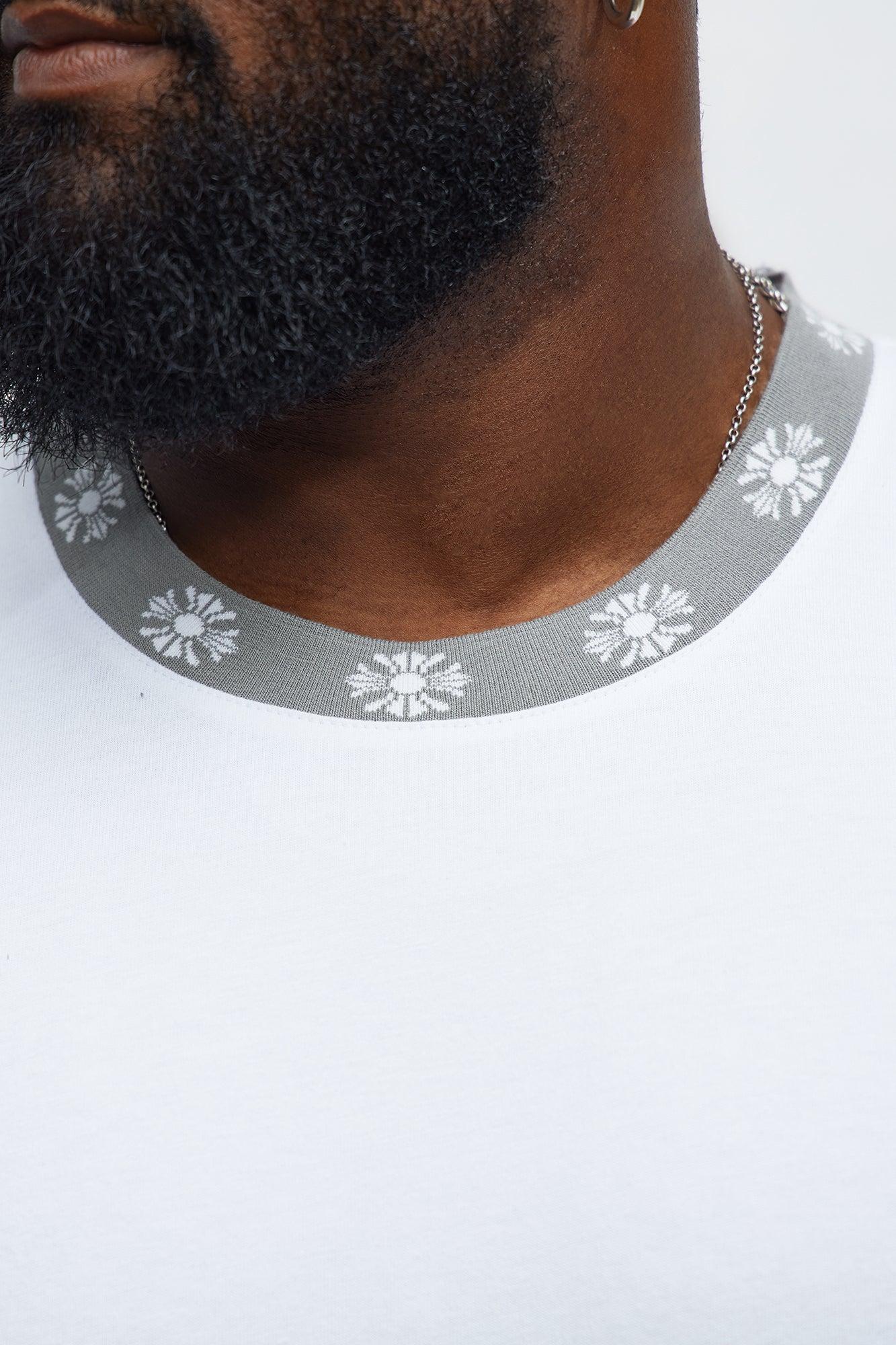 Short Sleeve Cross Collar Graphic - White Male Product Image