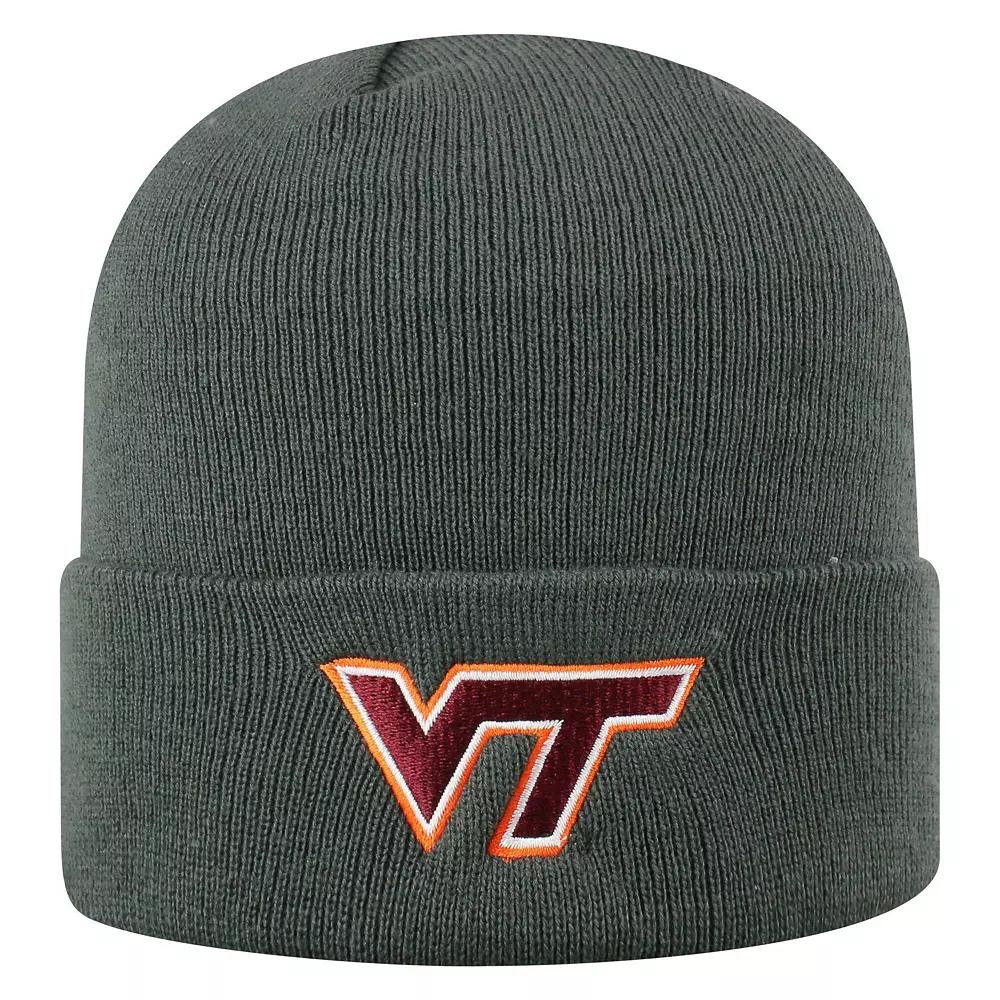 Men's Top of the World Gray Virginia Tech Hokies Logo Cuffed Knit Hat, Grey Product Image