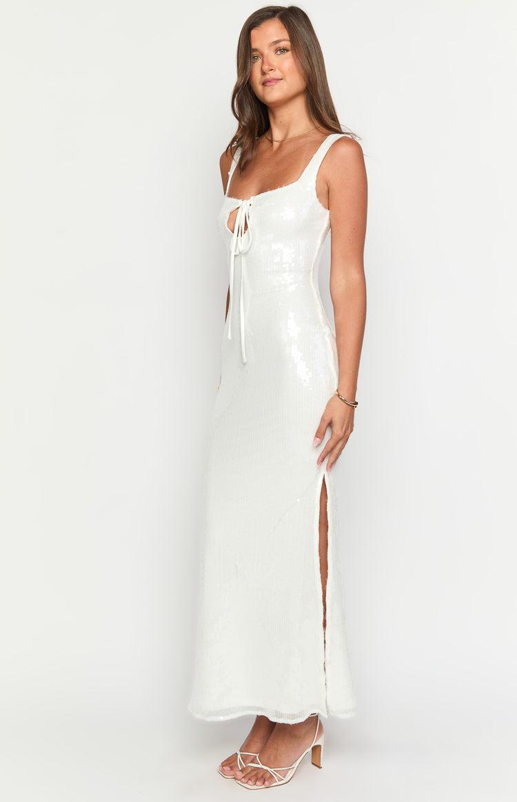 Kruze White Sequin Maxi Dress Product Image