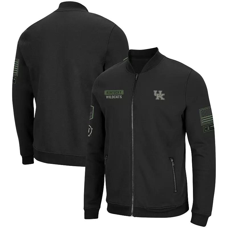 Men's Colosseum Black Kentucky Wildcats OHT Military Appreciation High-Speed Bomber Full-Zip Jacket,  Product Image