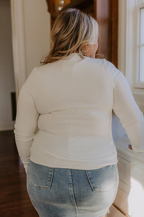 Breezy Chic Knit Sweater Top in Ivory Curves Product Image