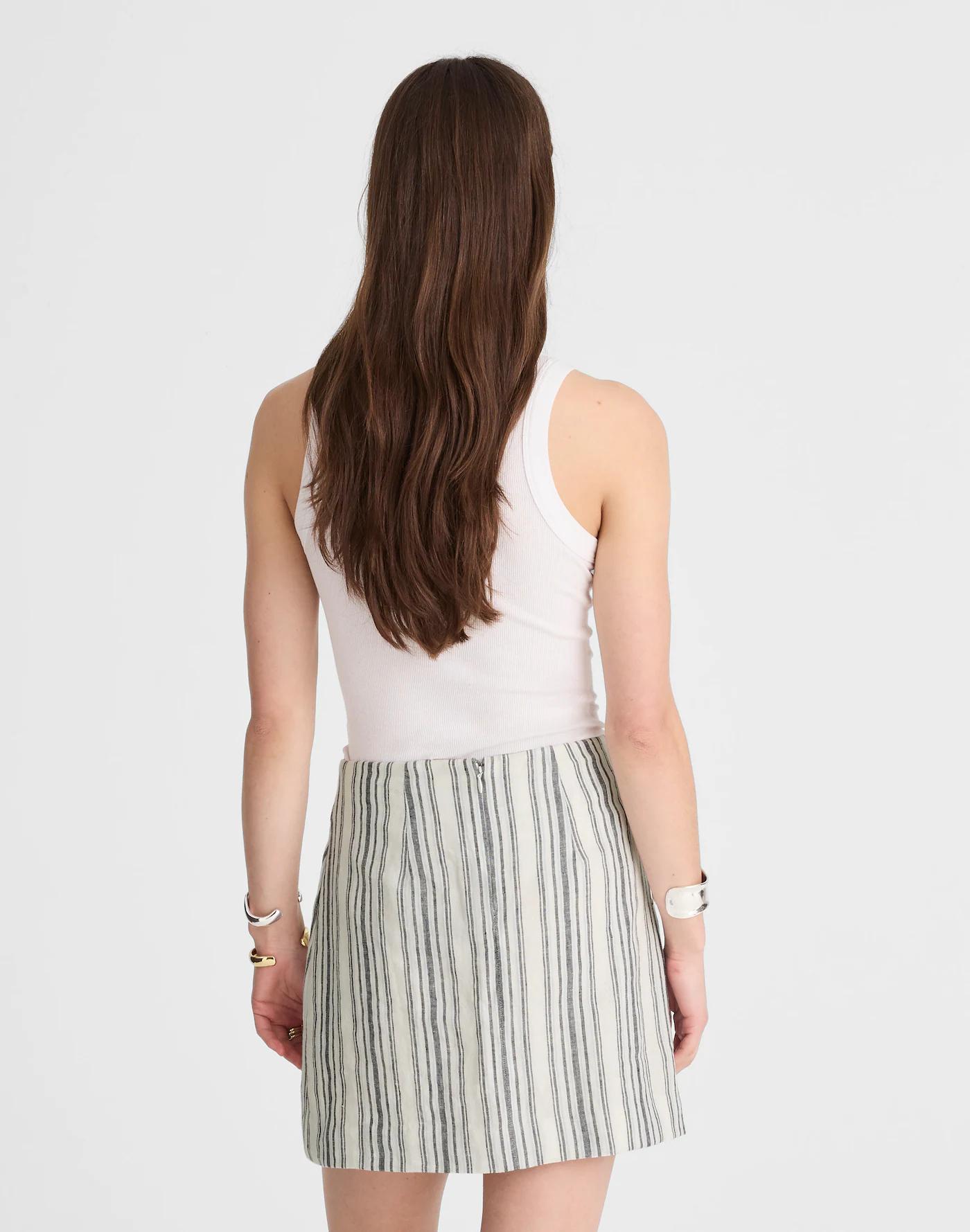 Single-Pleat Linen Mini Skirt Product Image