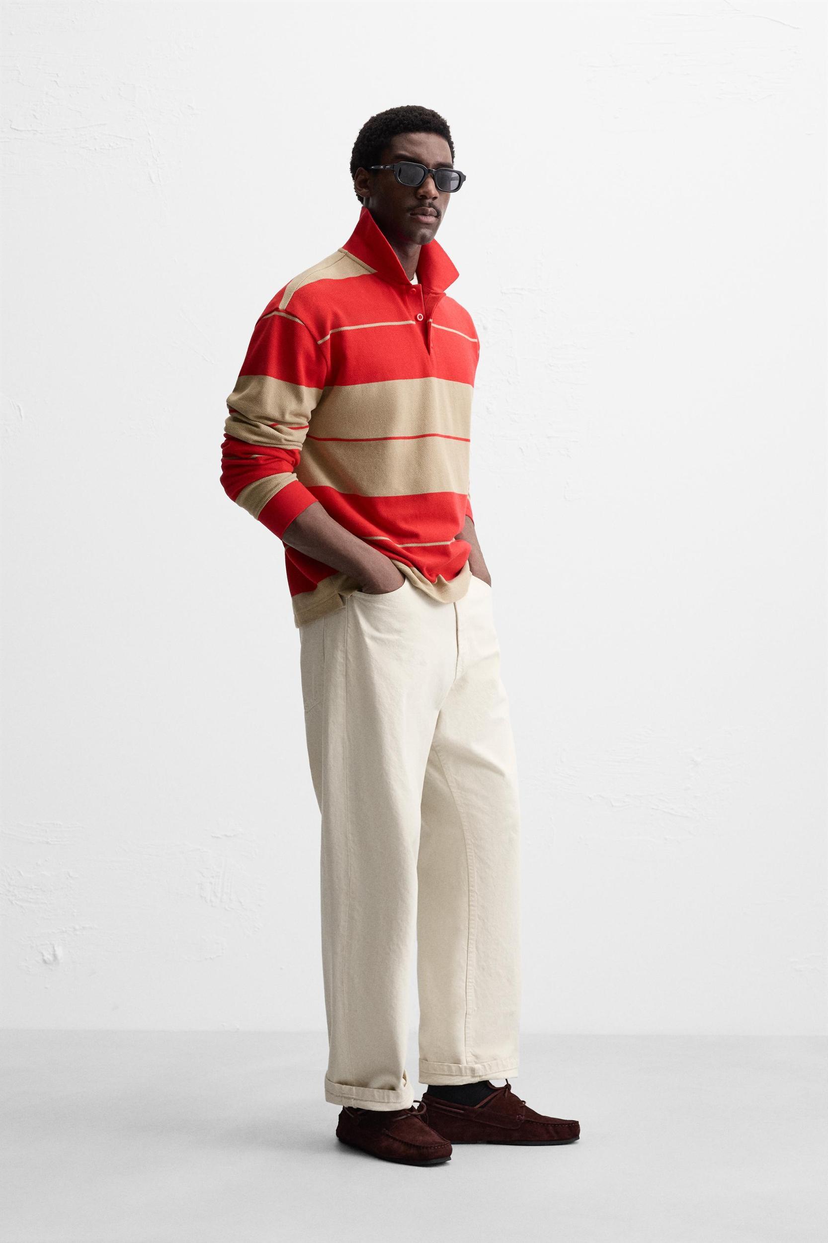 STRIPED PIQUÉ POLO Product Image