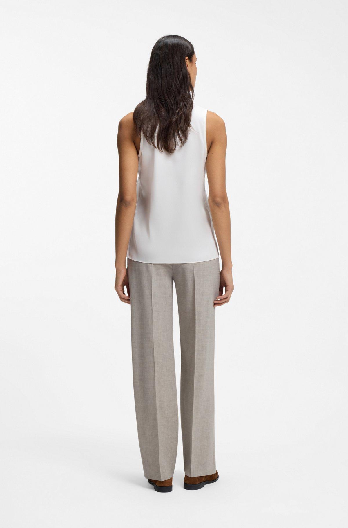 Sleeveless top in stretch silk Product Image