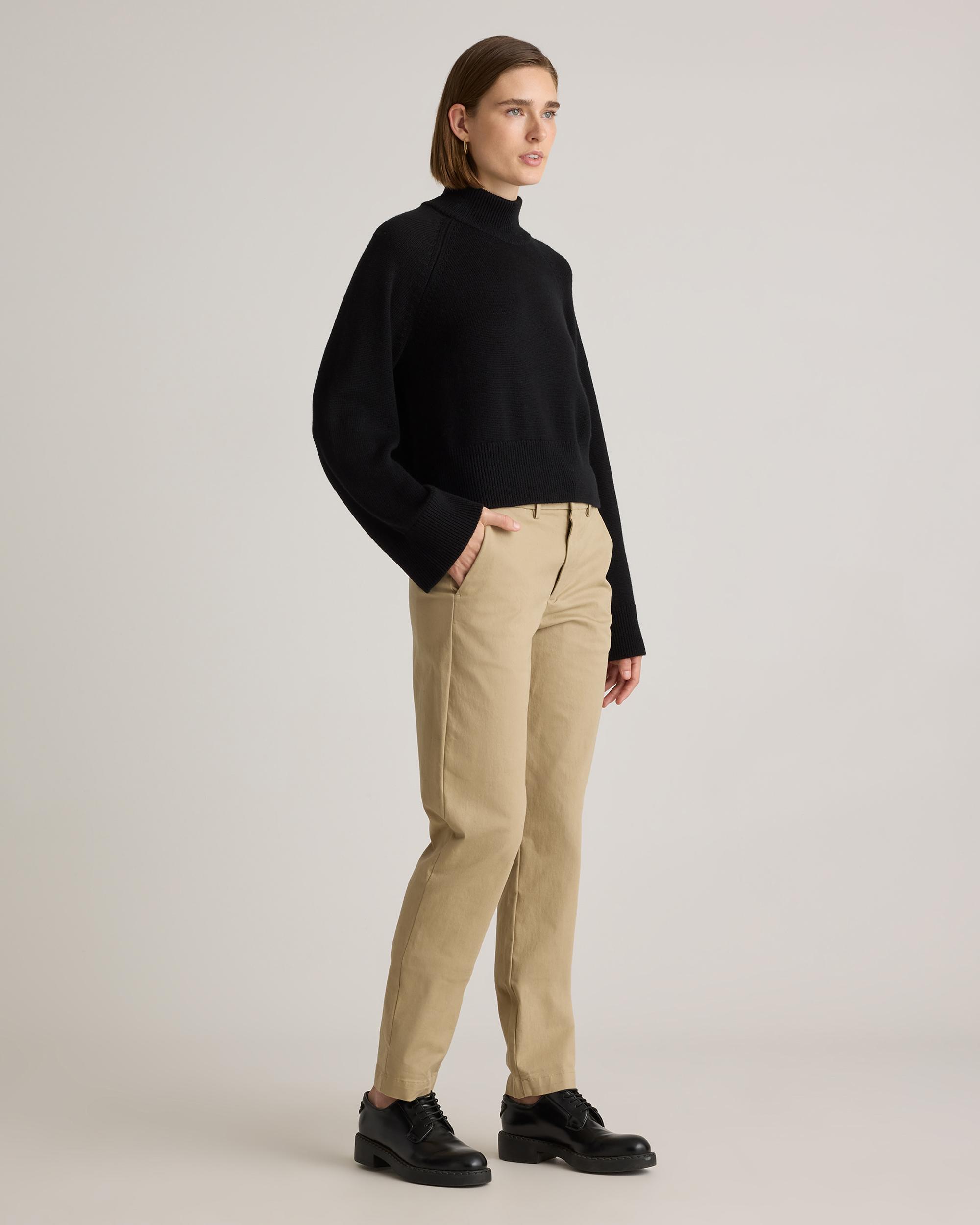 Quince | Women's Australian Merino Wool Cropped Mock Neck Sweater Size XS Product Image