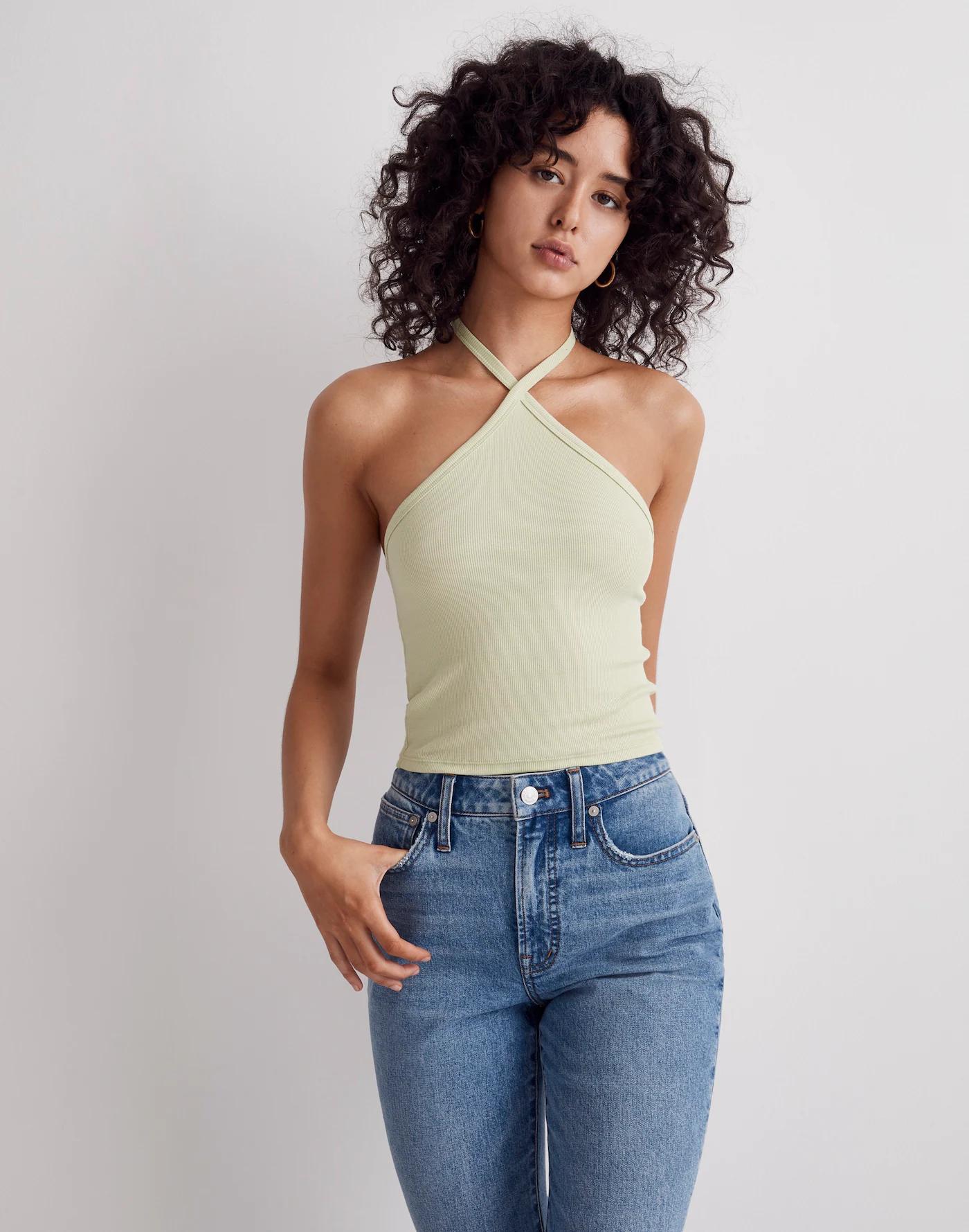 Supima® Rib Halter Tank Top Product Image