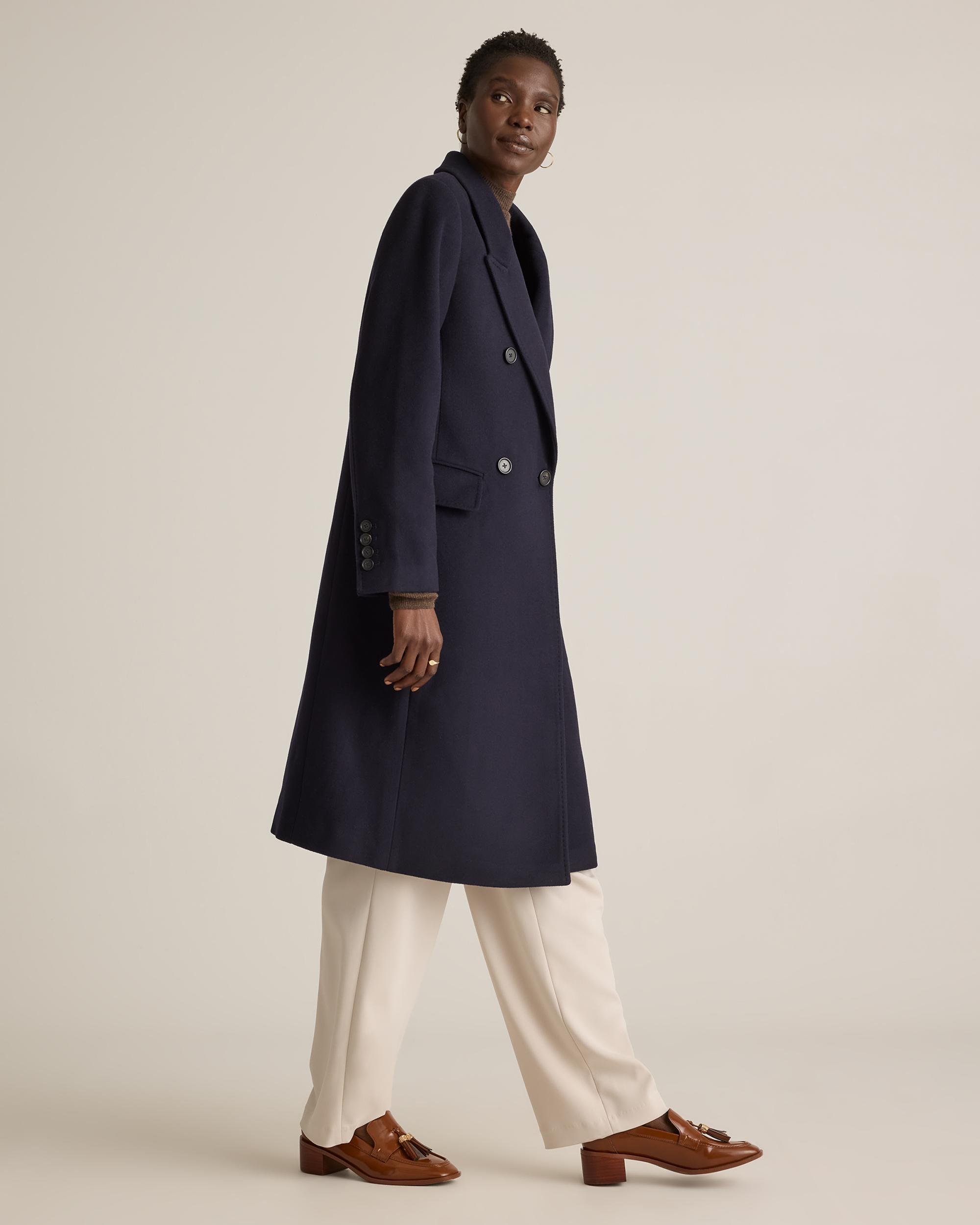 Quince | Women's Italian Wool Double-Breasted Coat Size XL, Wool/Nylon Product Image