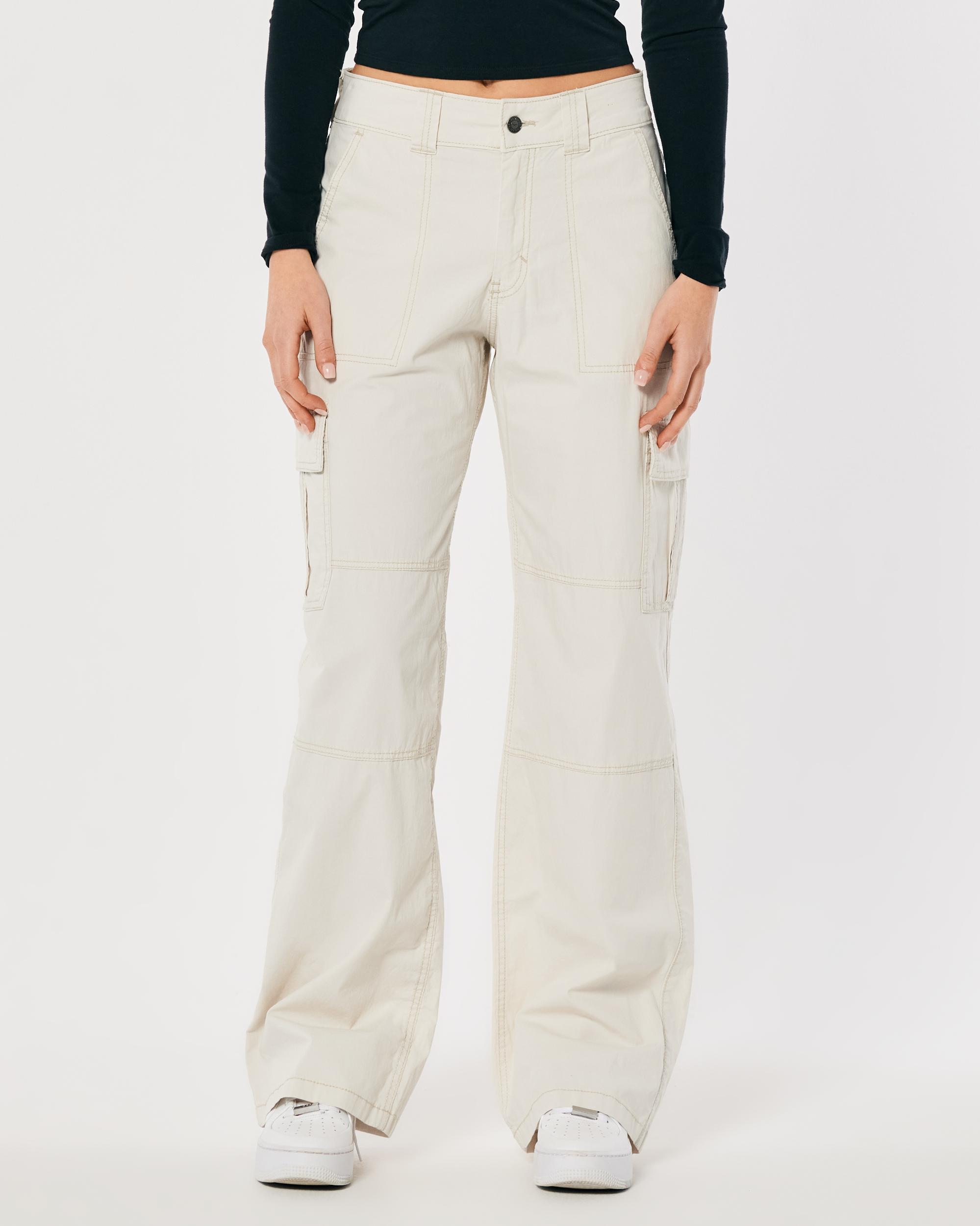 High-Rise Poplin Baggy Cargo Pants Product Image