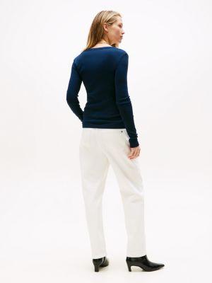 Gold-Button Scoop Neck Henley Product Image