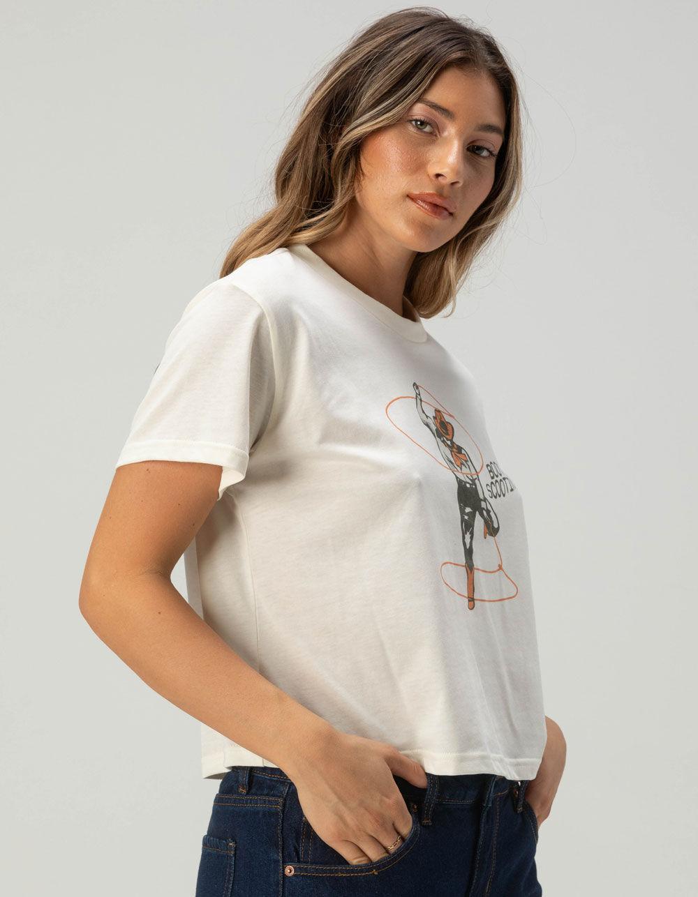 SENDERO PROVISIONS CO. Boot Scootin' Womens Crop Tee - WHITE Product Image