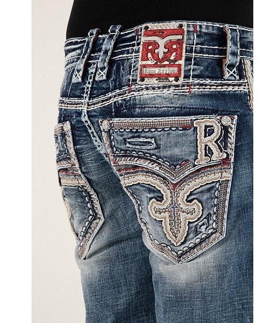Rock Revival Jakub Straight Leg 5-Pocket Destructed Jeans Product Image