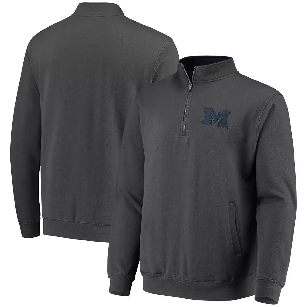 Men's Colosseum Charcoal Michigan Wolverines Tortugas Logo Quarter-Zip Jacket,  Product Image