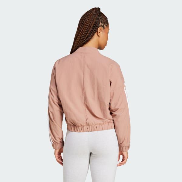 adidas Essentials 3-Stripes Lifestyle Woven Bomber Jacket Warm Clay 2XS Womens Product Image