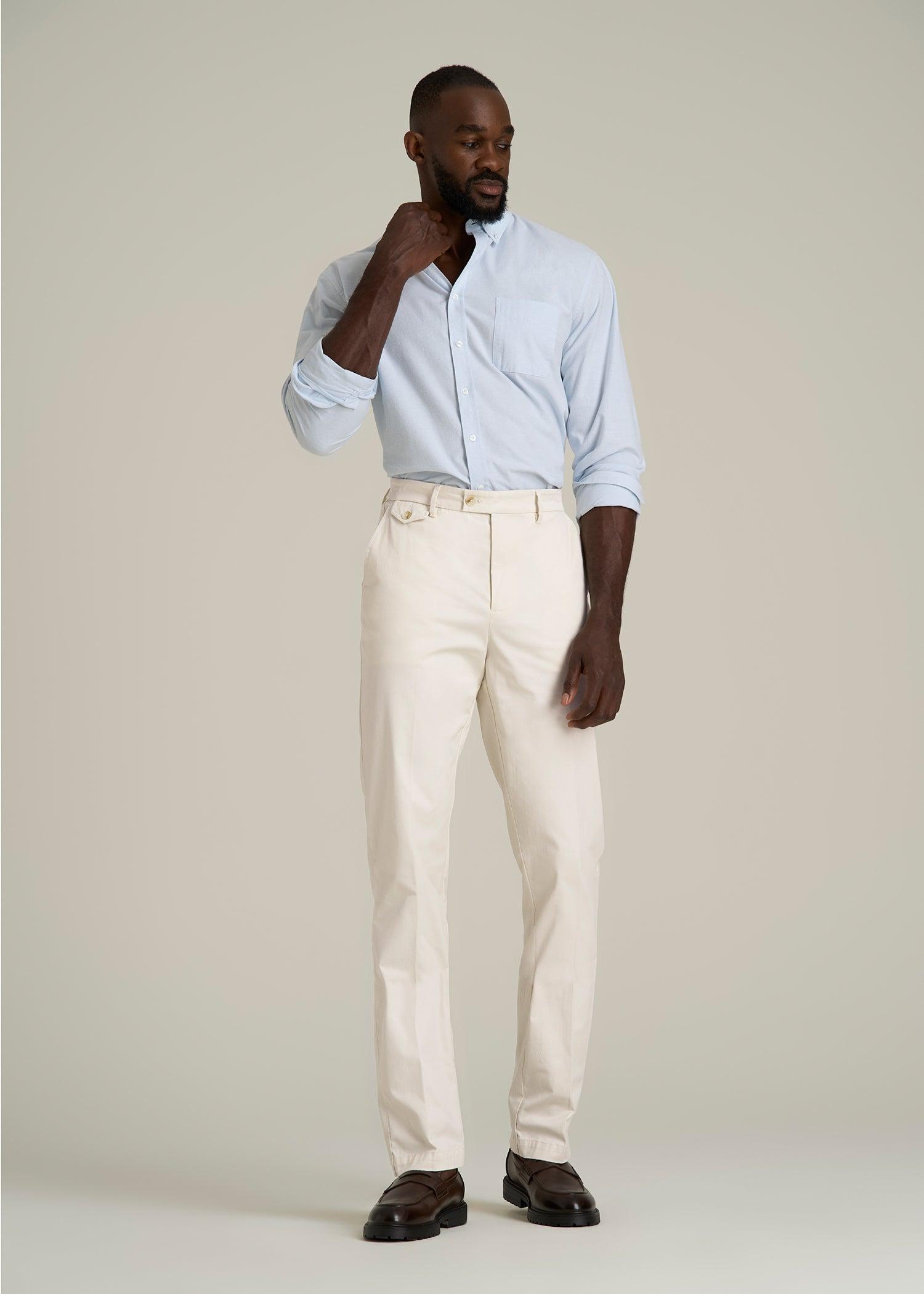 Refined Chinos for Tall Men in Antique White Male Product Image