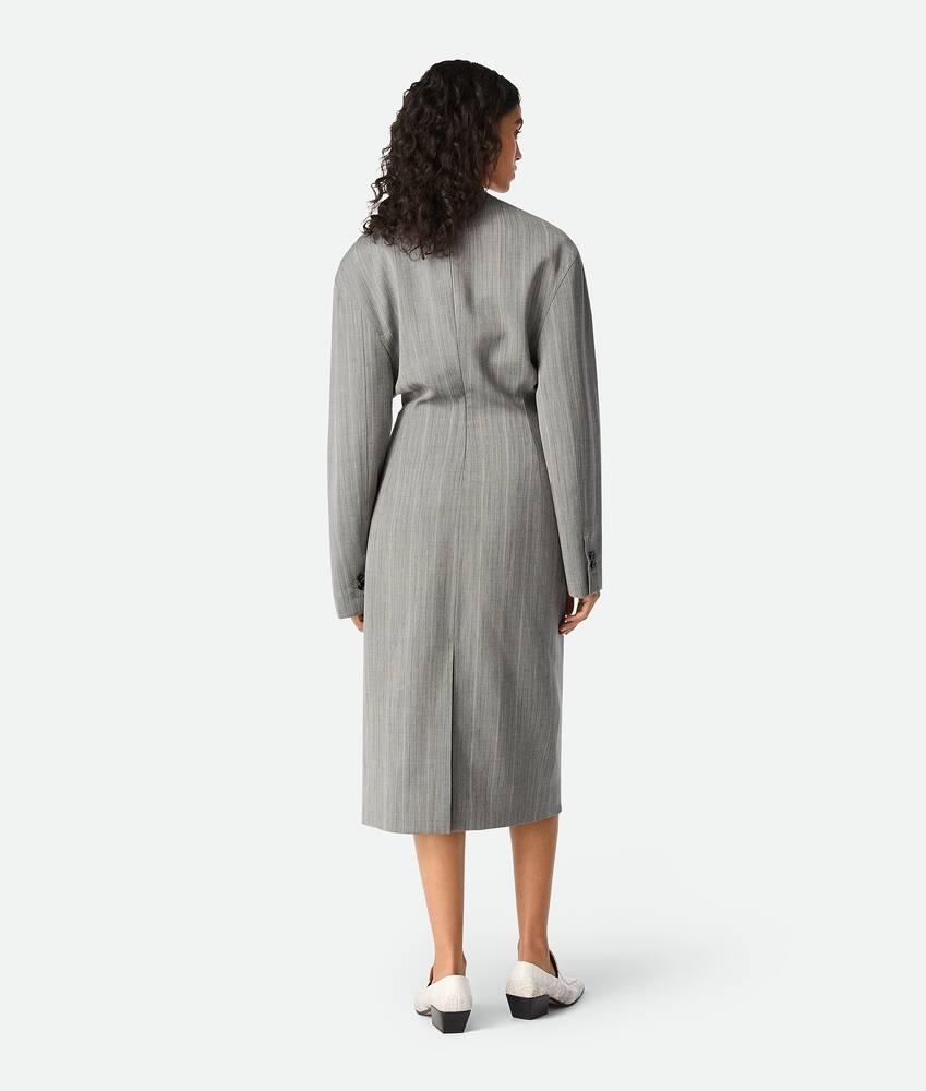Women's Wool Subtle Stripe Dress in Vulcano/bean melange Product Image