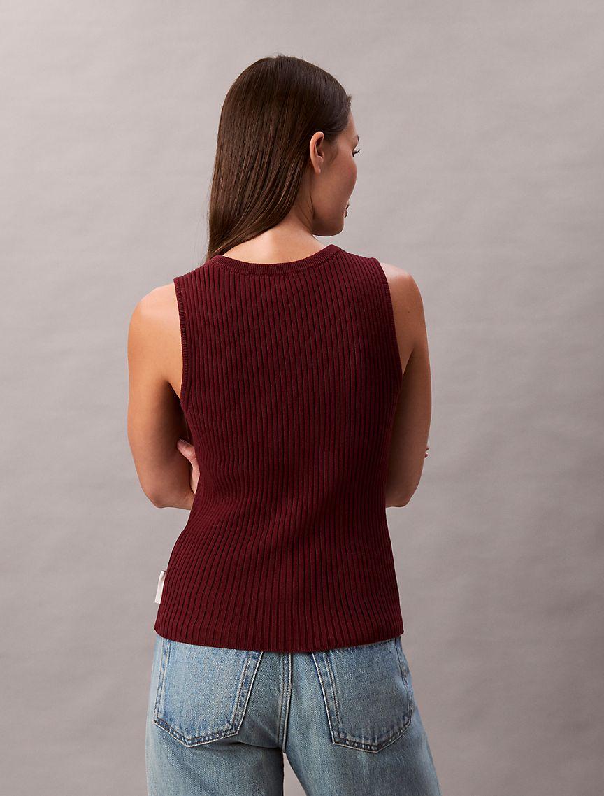 Smooth Cotton Rib Sweater Tank Product Image