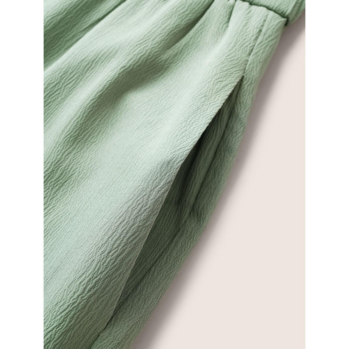 Plus Size Sage Solid Button Up Ruffle Cap Sleeve Jumpsuit Women Elegant Cap Sleeve V-neck Everyday Loose Jumpsuits BloomChic 12/L Product Image