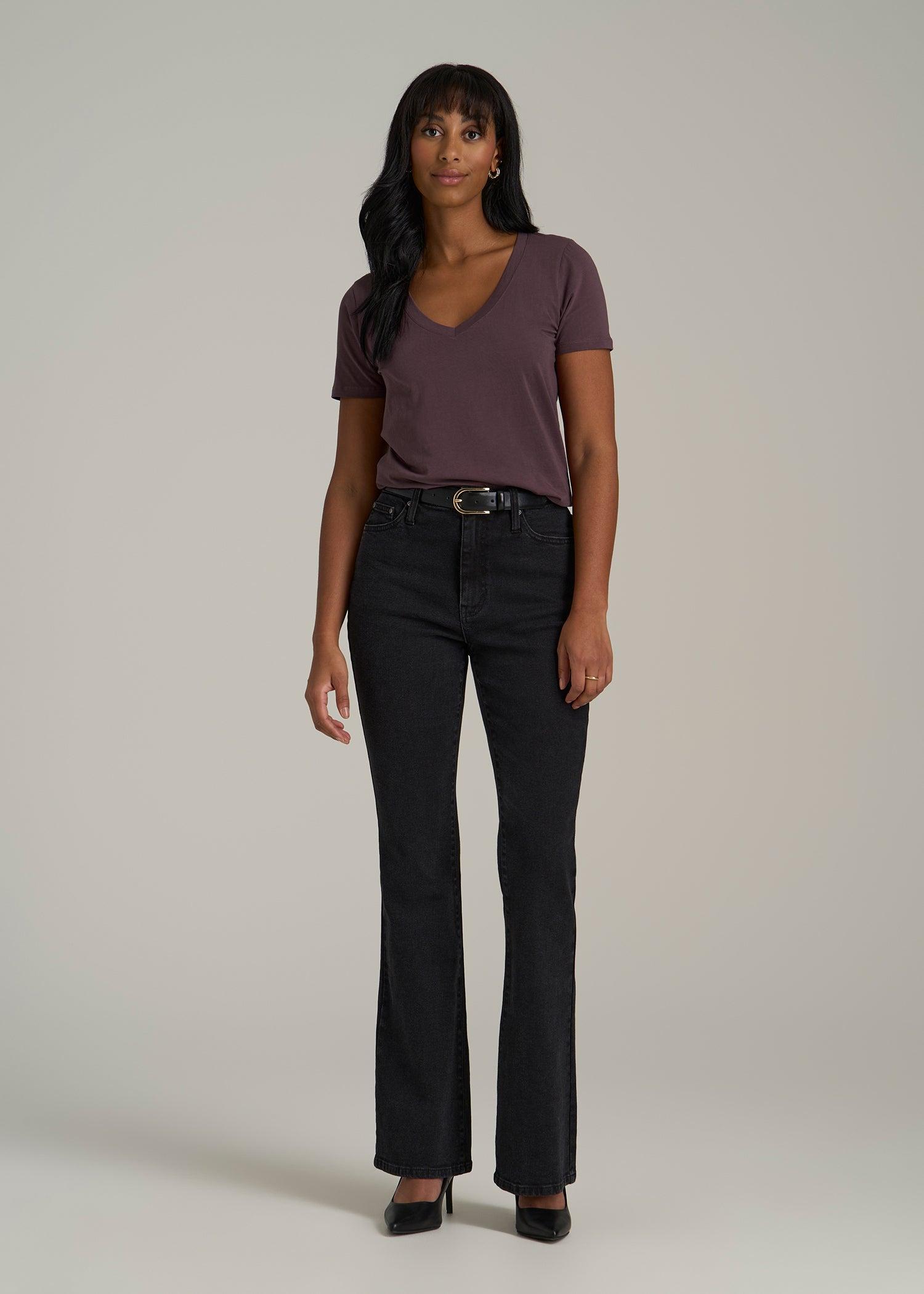 Scoop V-Neck Tee for Tall Women in Merlot Female Product Image