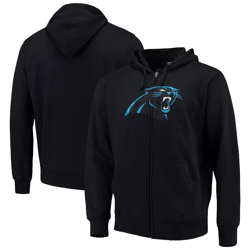 Men's G-III Sports by Carl Banks Black Carolina Panthers Primary Logo Full-Zip Hoodie, Size: Large Product Image