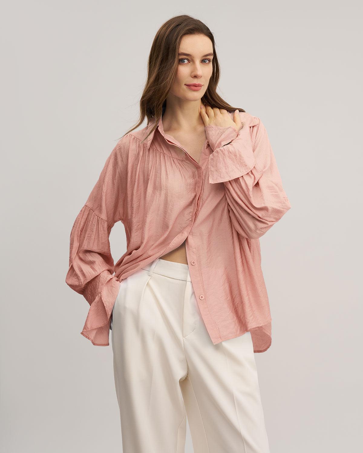 Pink Oversized Button Shirt Product Image