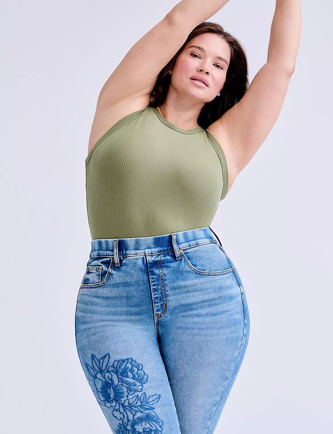 Tighter Tummy Pull-On High-Rise Embroidered Jegging Product Image