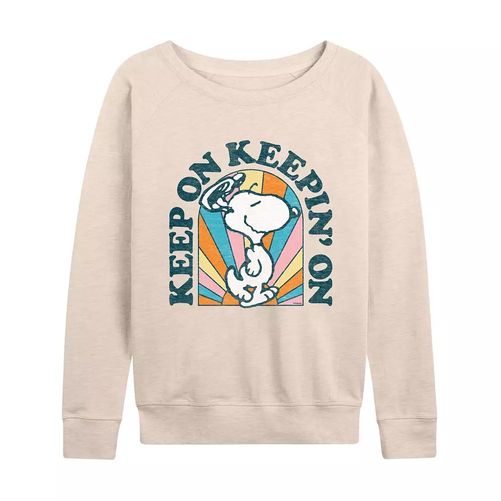 Women's Peanuts Snoopy Keep On French Terry Long Sleeve Tee, Girl's,  Product Image