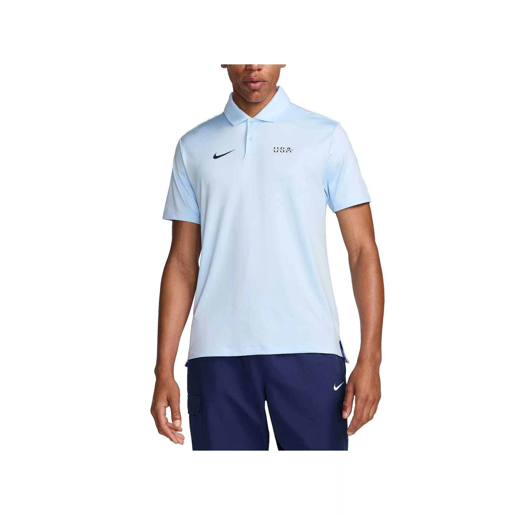 Men's Nike Light Blue Team USA Tour Performance Polo,  Product Image