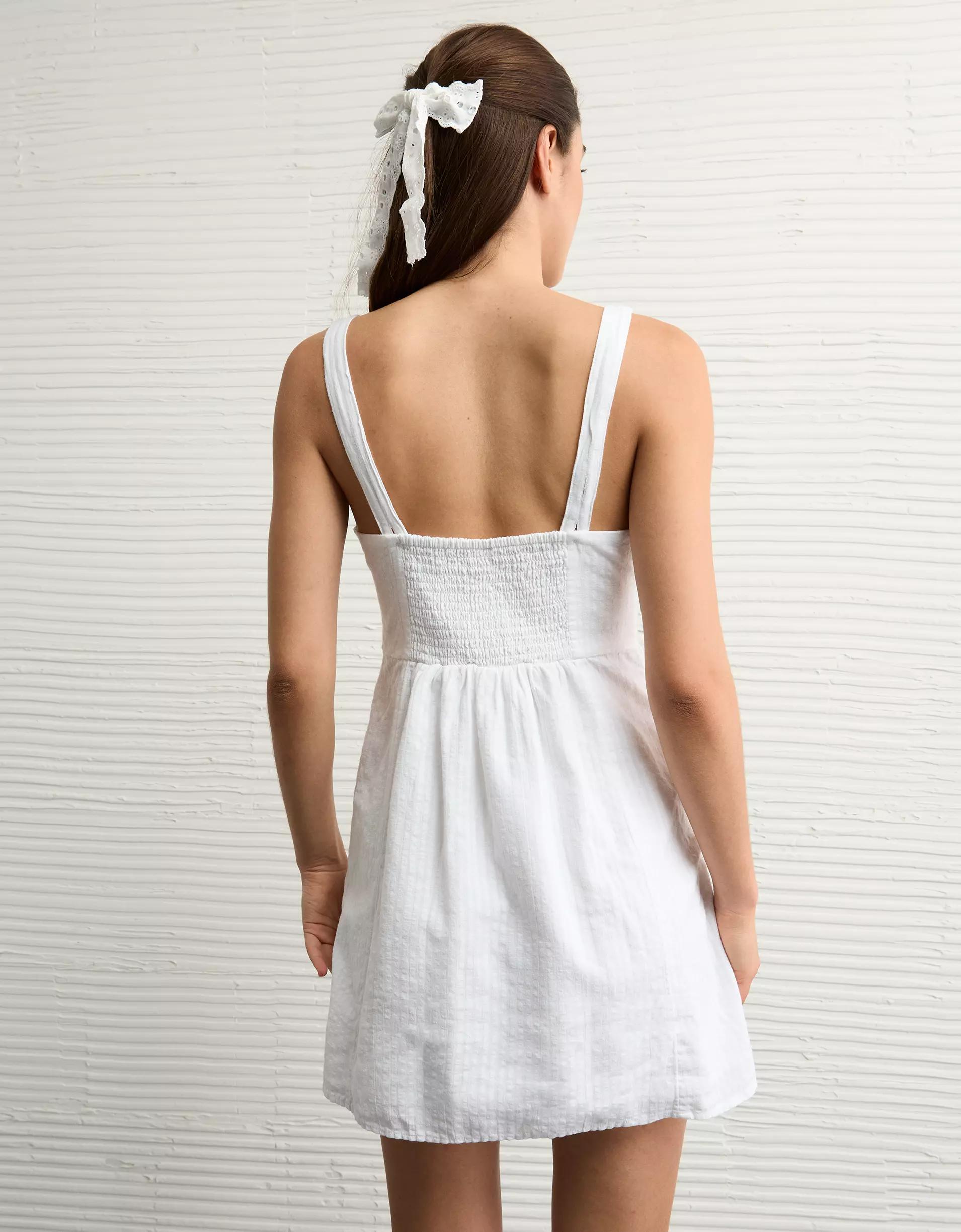 AE Linen-Blend Cut-Out Mini Dress Product Image