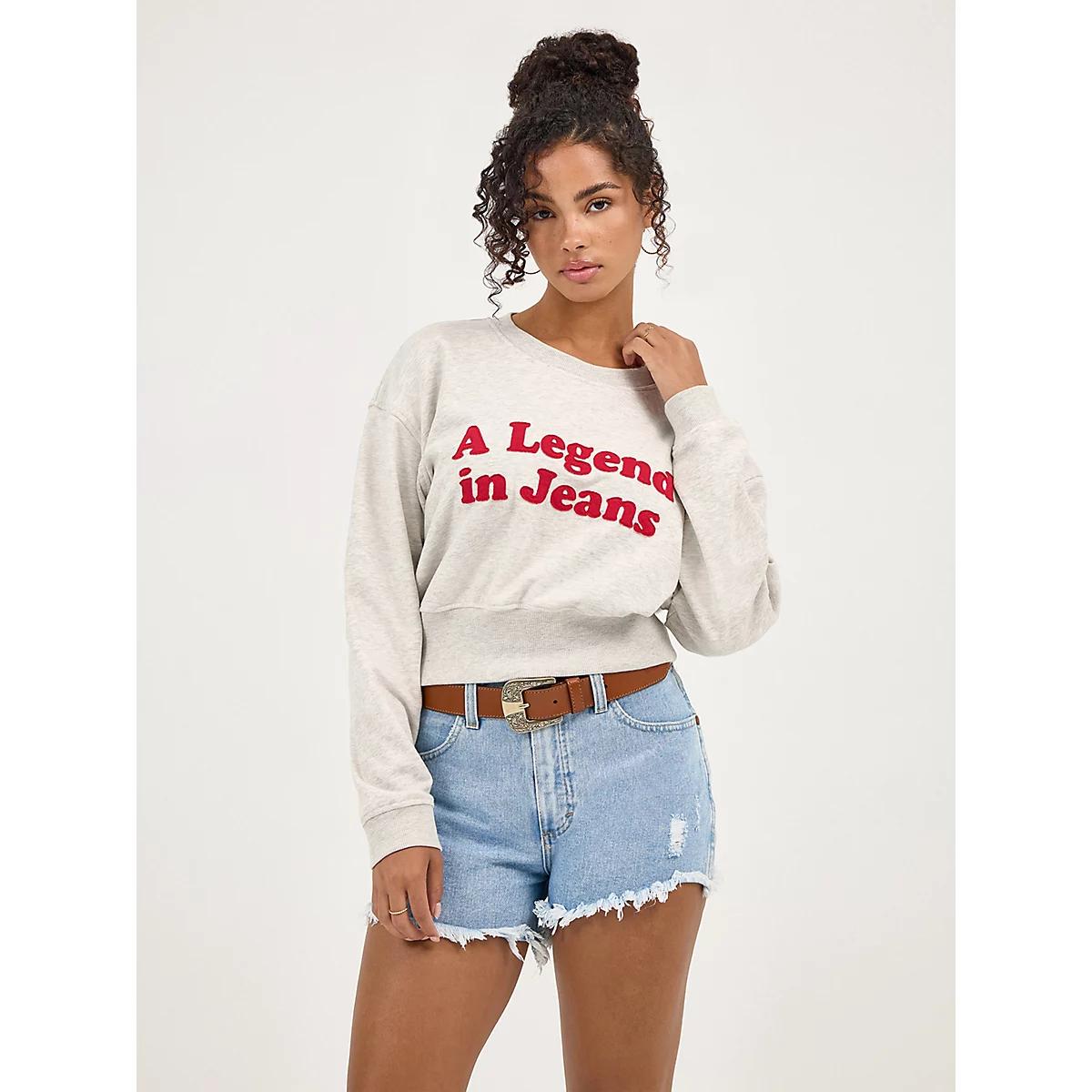 Women's Relaxed Crop Sweatshirt in Vintage Product Image