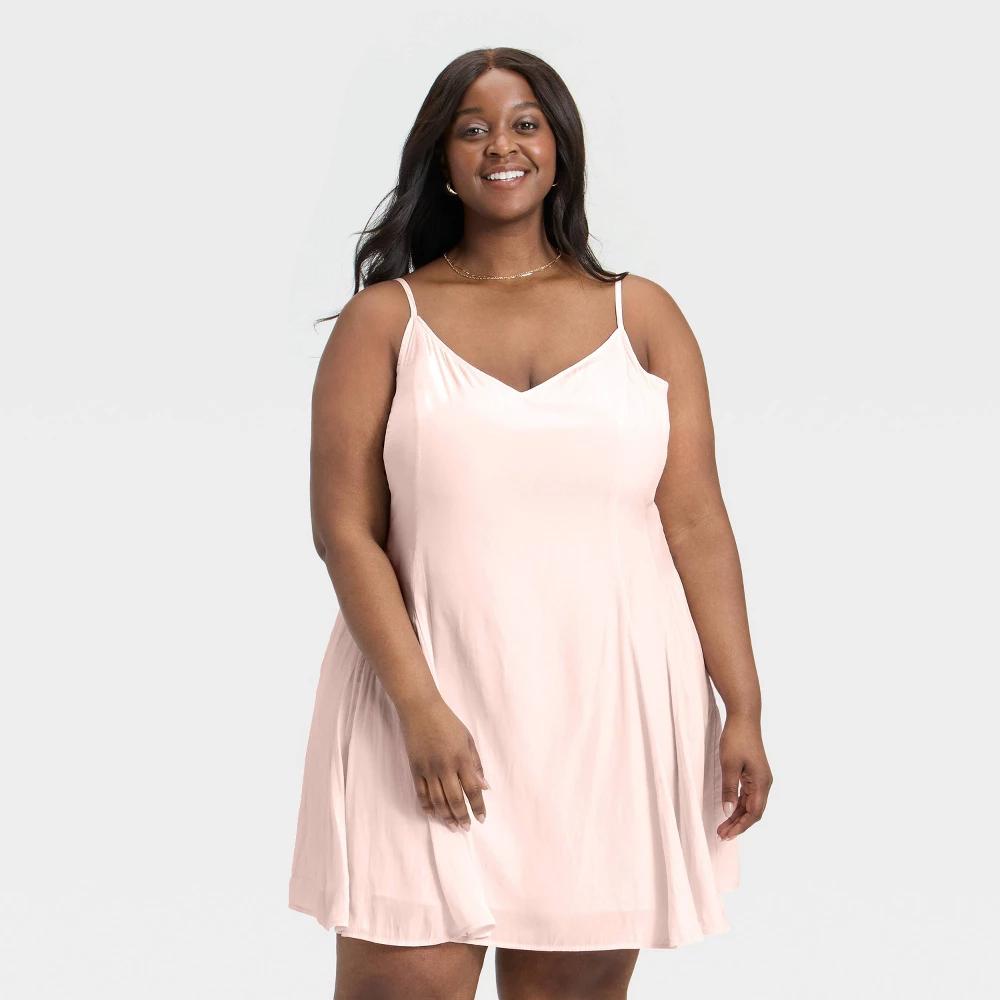 Women's Mini Slip Dress - Universal Thread™ Pink 3X Product Image