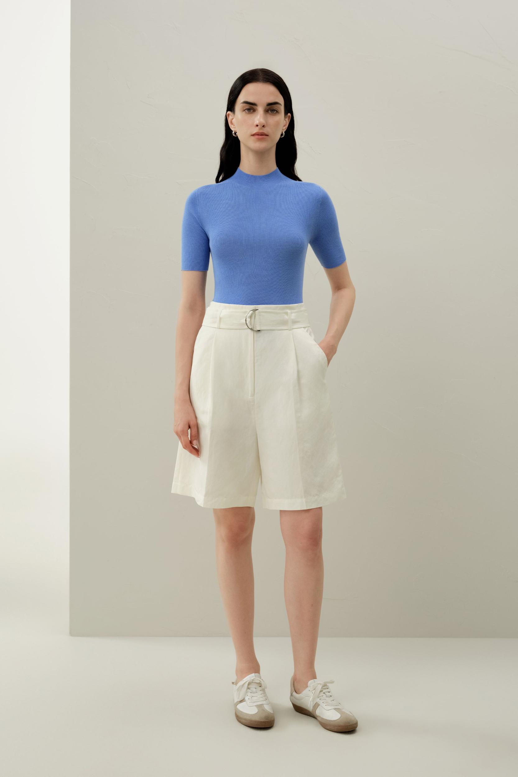 Seamless Silk-Cotton Slim-Fit Knit Top Product Image