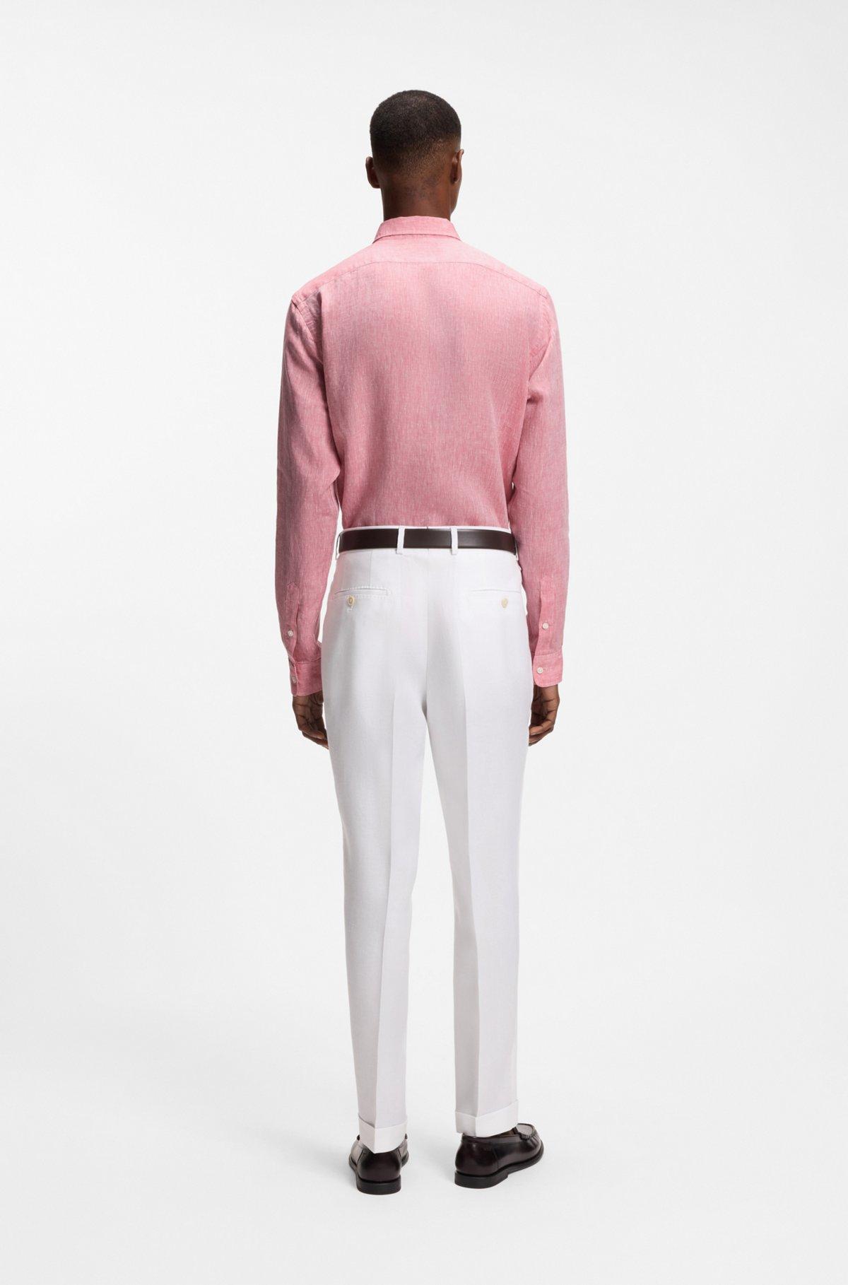 Regular-fit shirt in washed linen Product Image