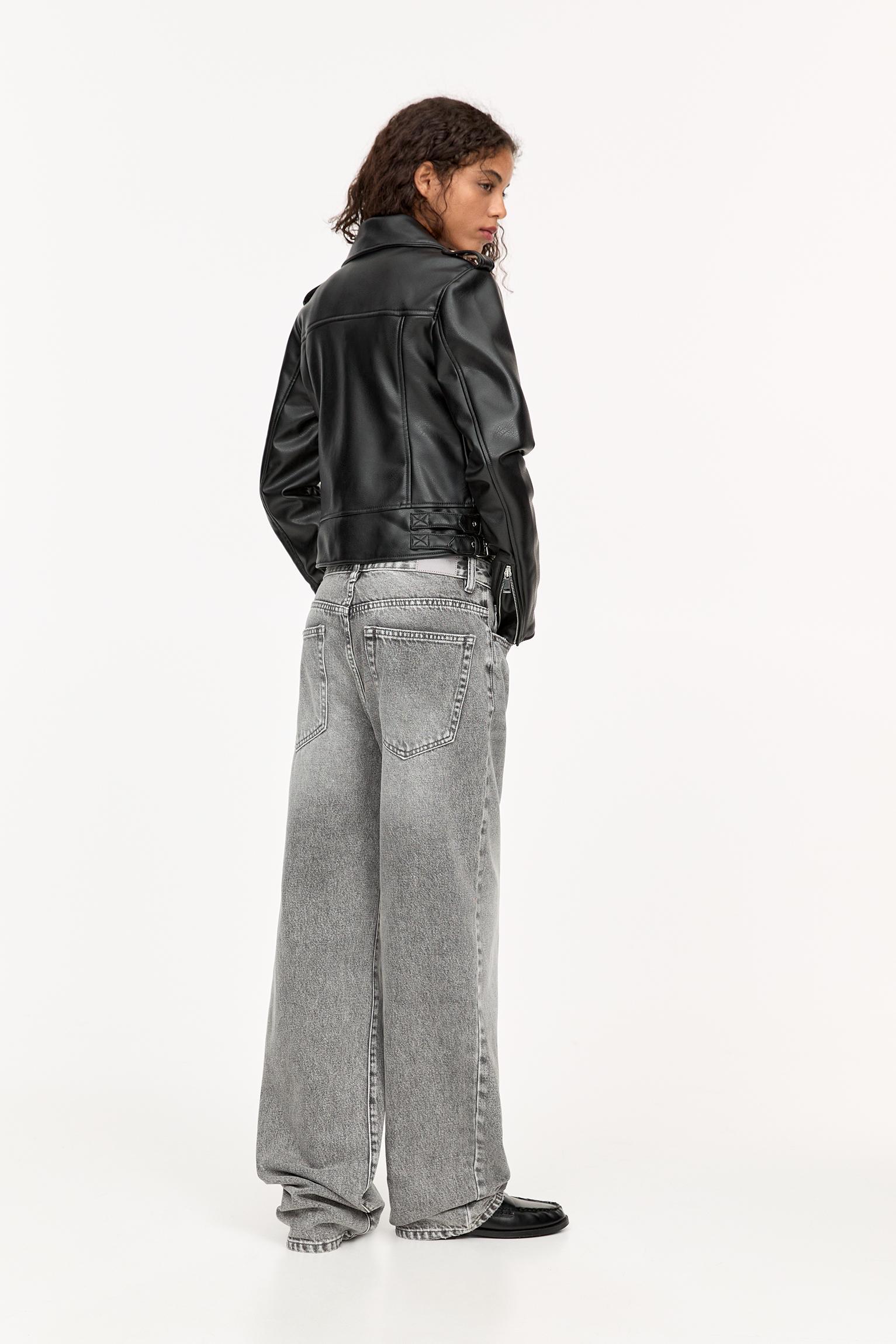 Leather effect biker jacket Product Image