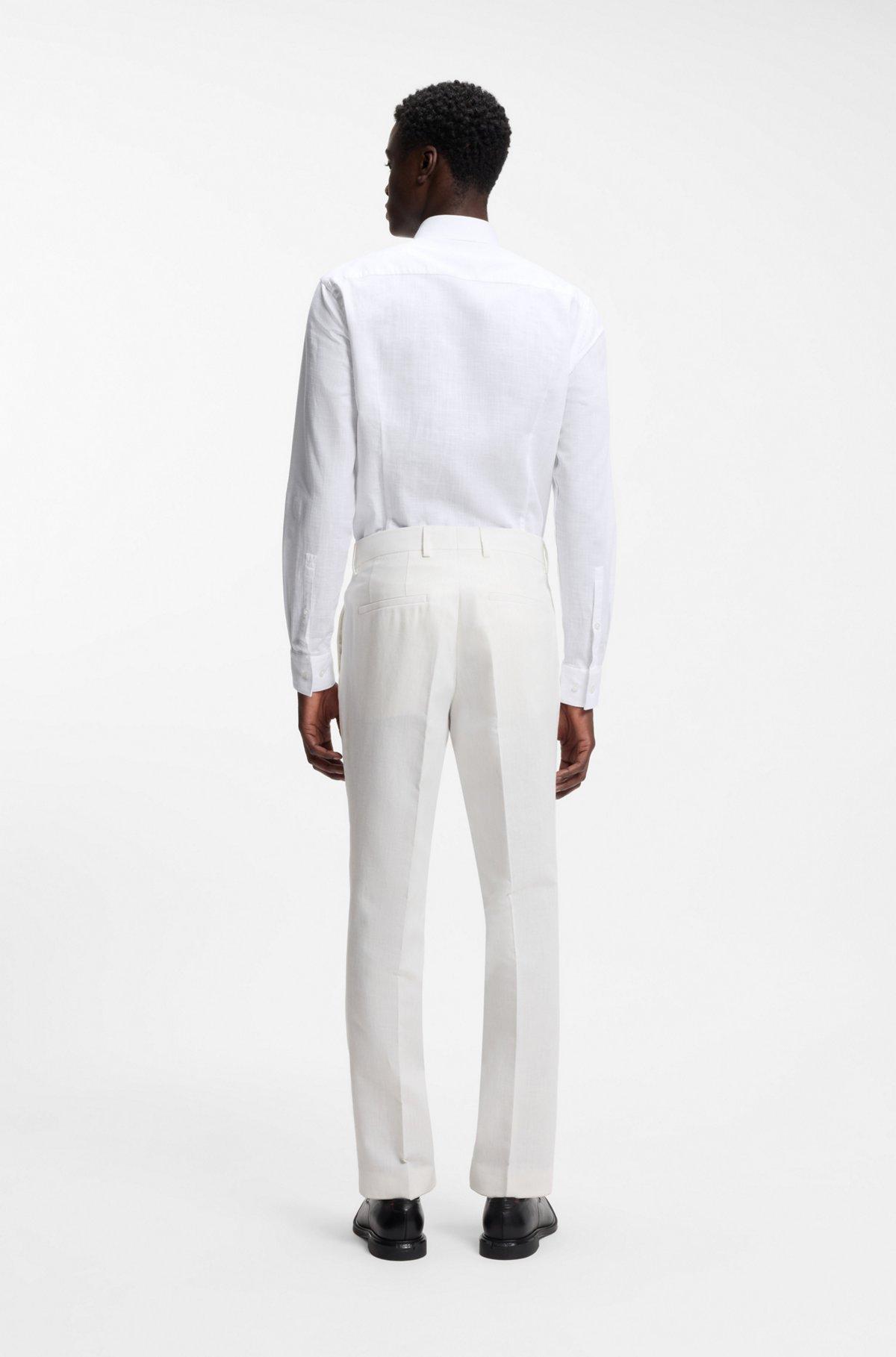 Slim-fit shirt in cotton and linen Product Image