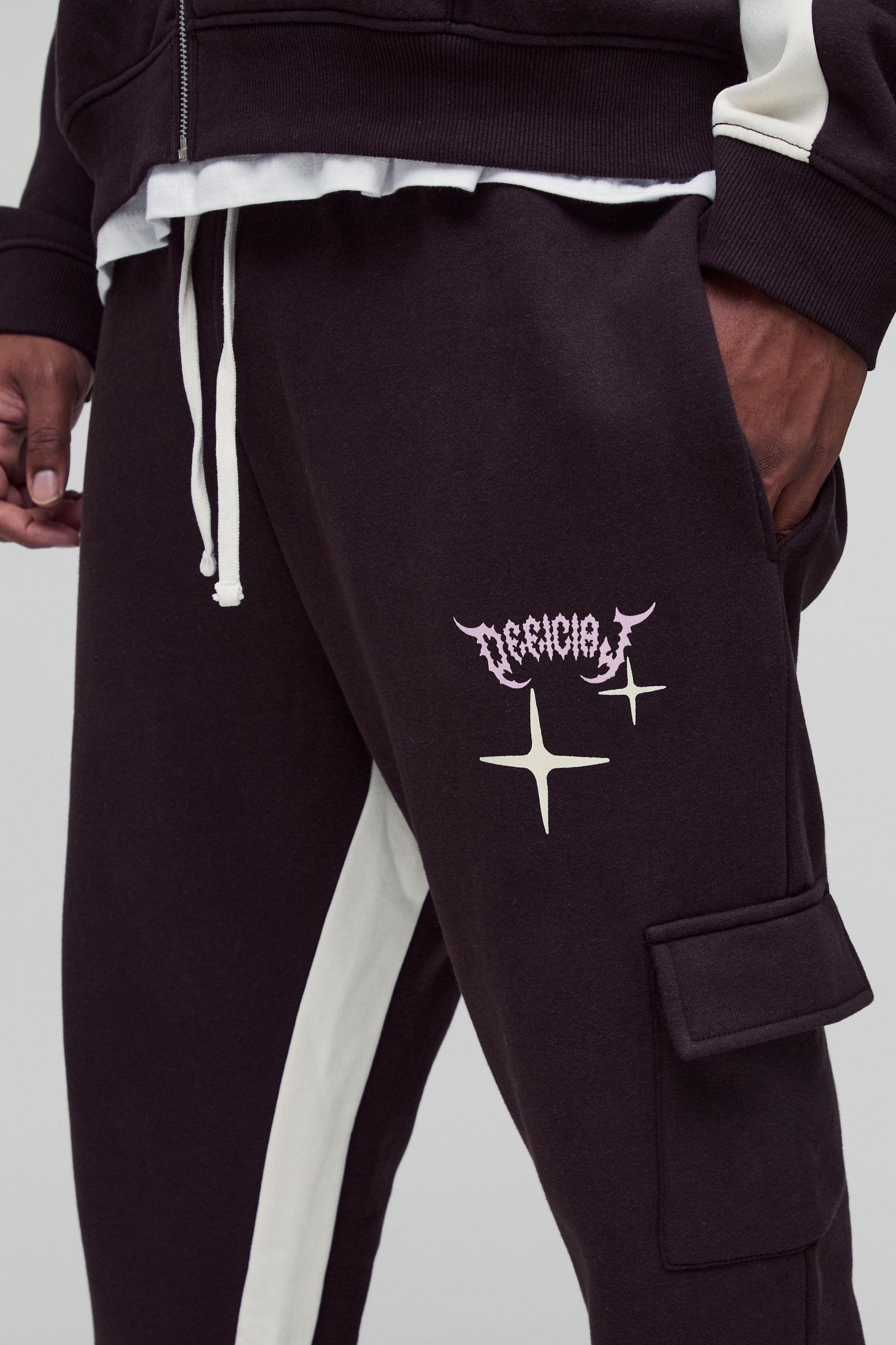 Plus Slim Gusset Sweatpants Official Cargo Sweatpants | boohooMAN USA Product Image