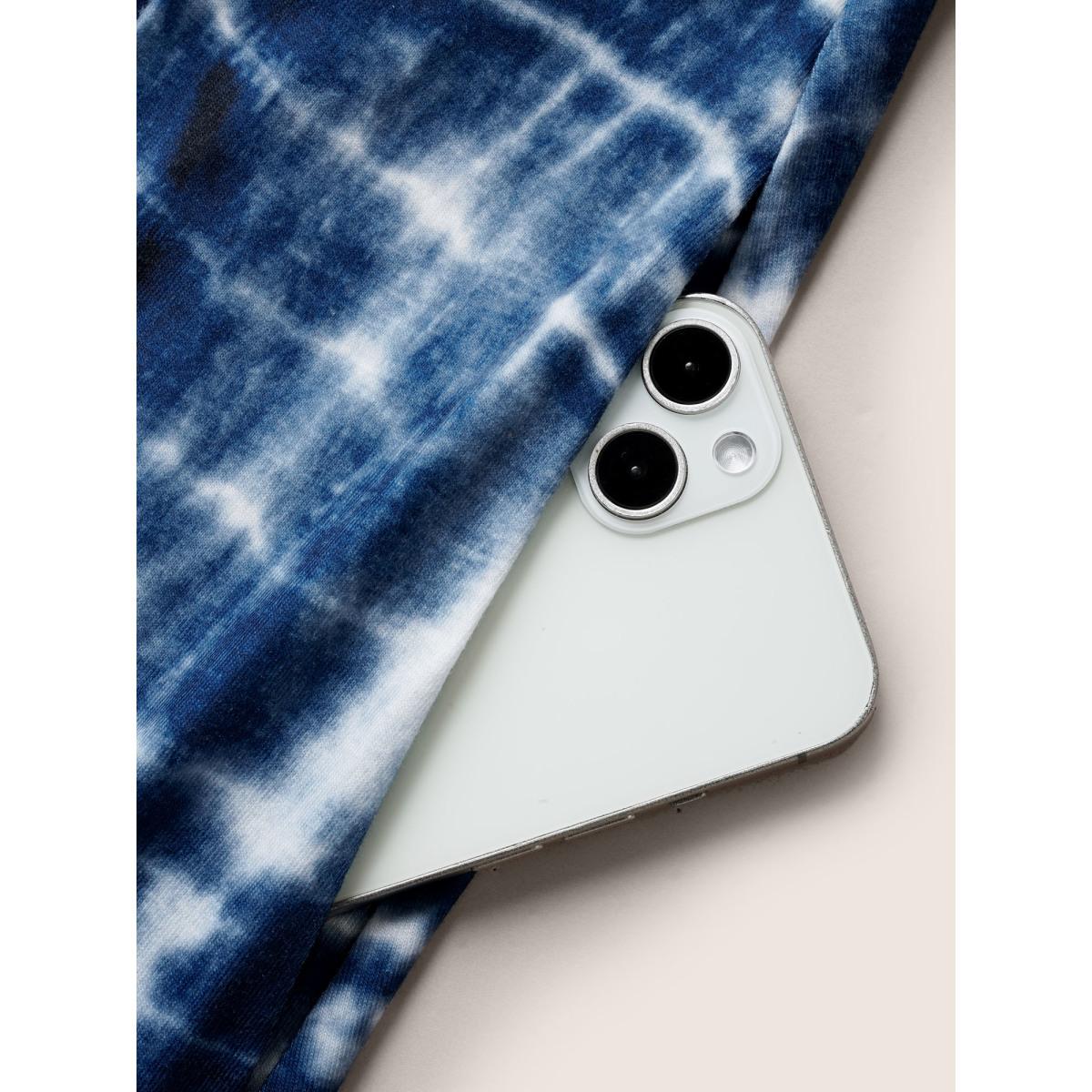 Plus Size Tie Dye Round Neck Pleated Midi Dress Mediumblue Women Casual Non Round Neck Short sleeve Curvy BloomChic 30/6X Product Image