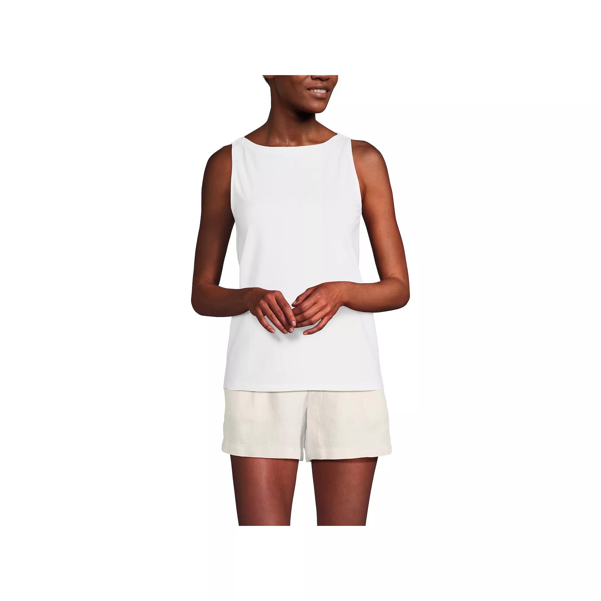 Women's Lands' End Supima Boatneck Cotton Tank Top,  Product Image