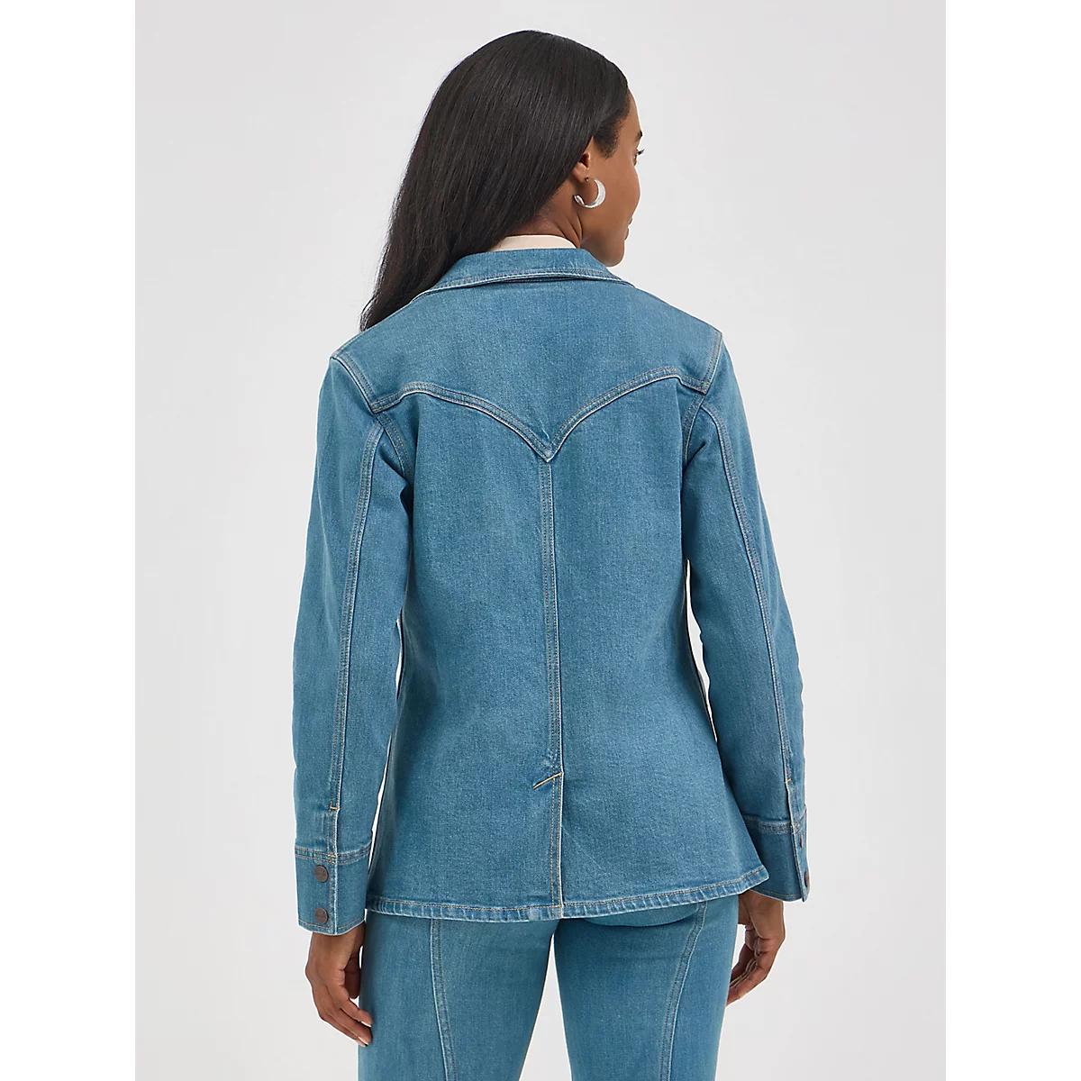 Women's Wrangler Denim Blazer in Light Denim Product Image