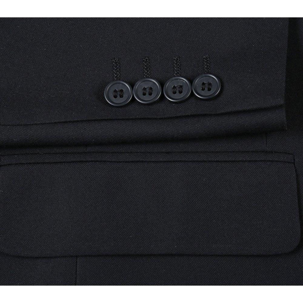 Slim Fit 2 Piece Black Double Breasted Peak Lapel Tuxedo Product Image