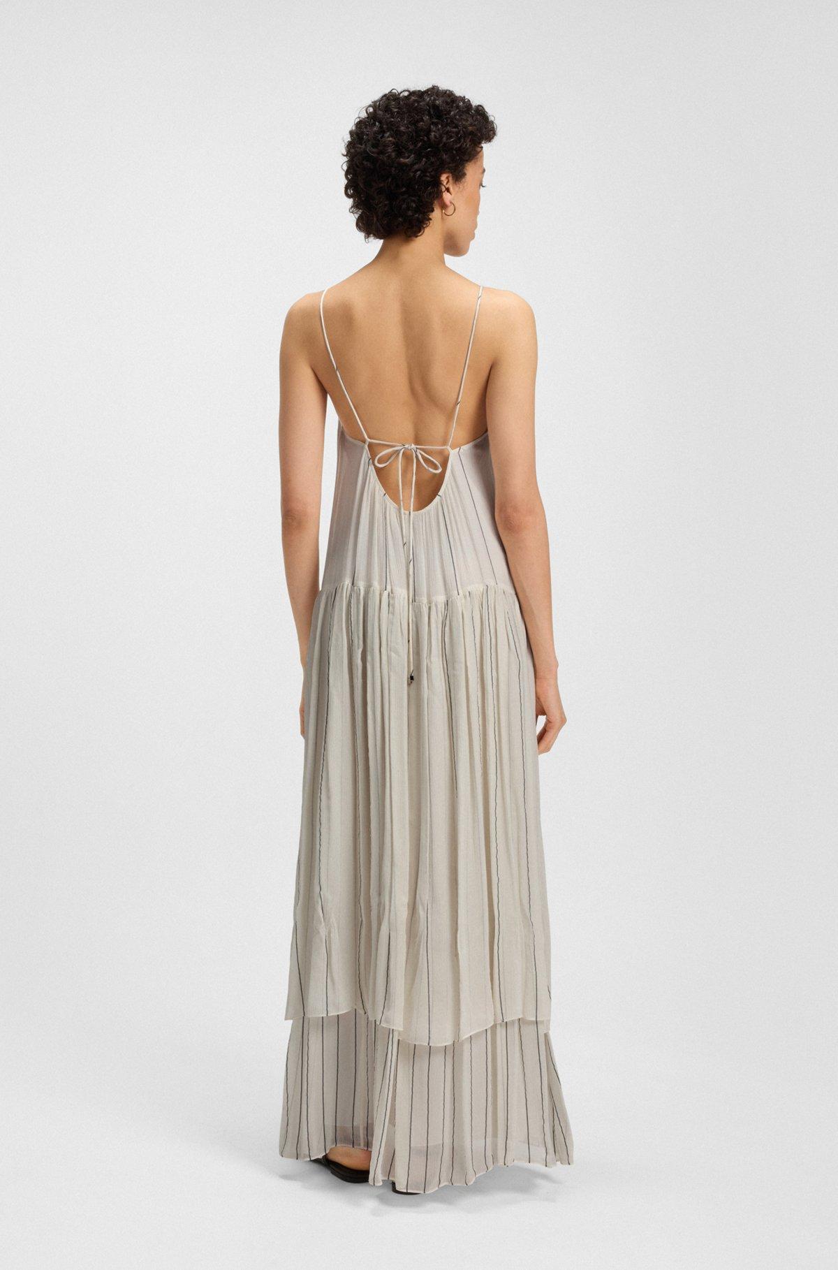 Tiered striped dress with silk Product Image
