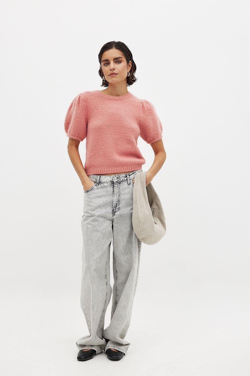 Knitted Short Sleeve Sweater Product Image