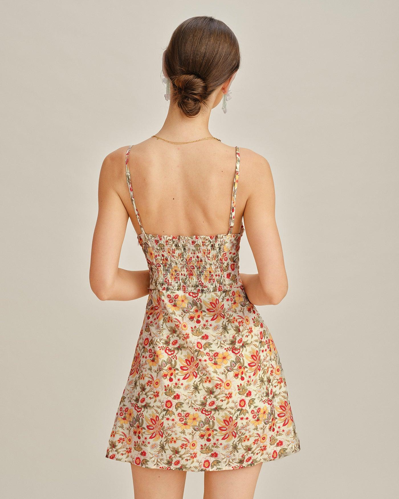 Floral Shirred Slip Mini Dress Product Image